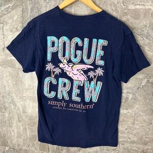 Navy vintage Pogue Crew cotton t-shirt with‎ a relaxed fit Woman's Medium#skater